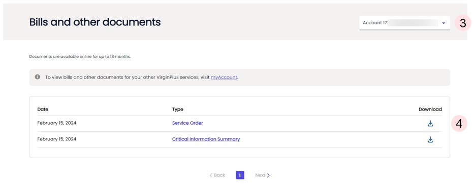 View Documents and Invoices - View Bills and Other Documents